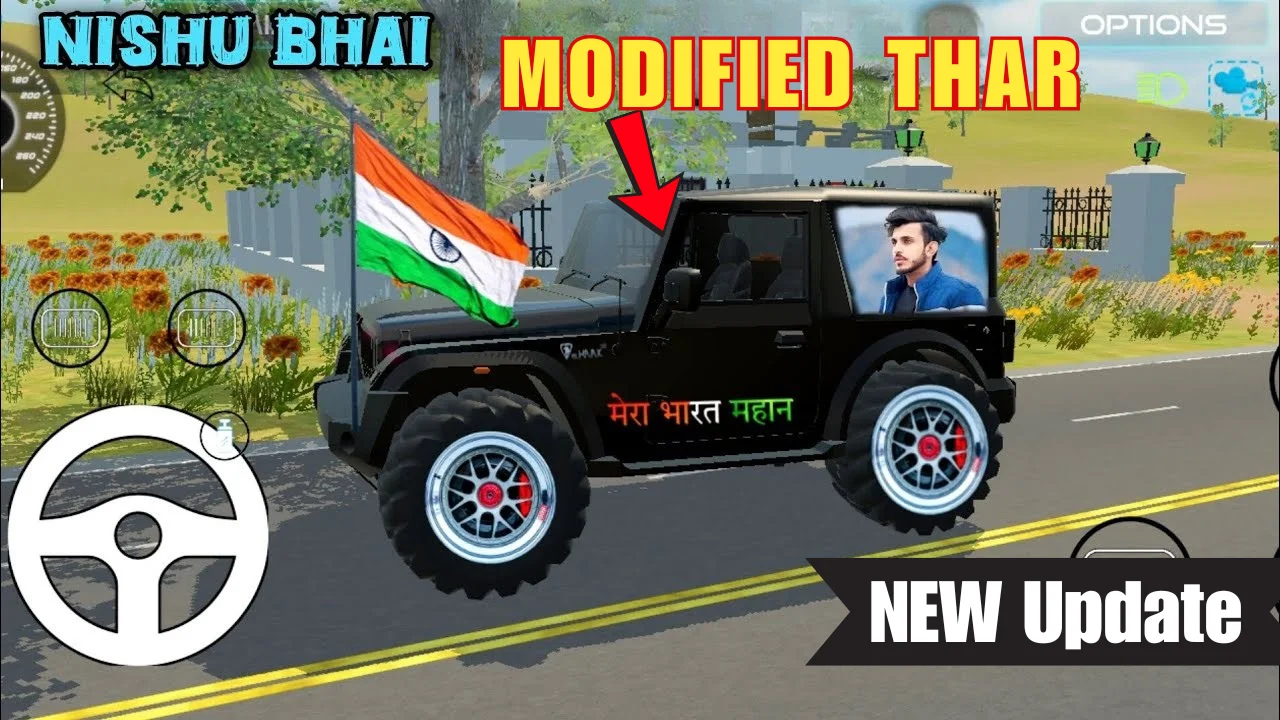 Nishu bhai Modified Thar in Indian Vehicle simulator 3d